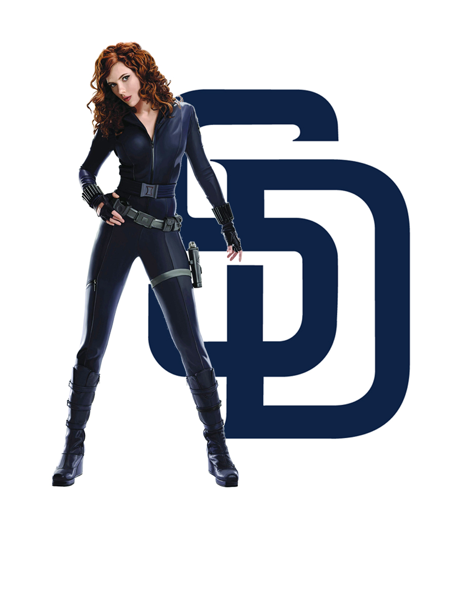 San Diego Padres Black Widow Logo vinyl decal